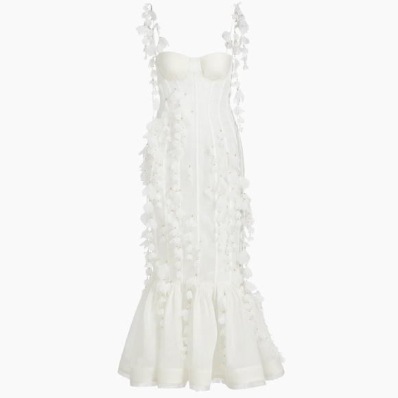 NWT Zimmermann Petal Appliqué Linen-Silk Corset Gown Bridal Wedding Floral US6/8 - Picture 1 of 5